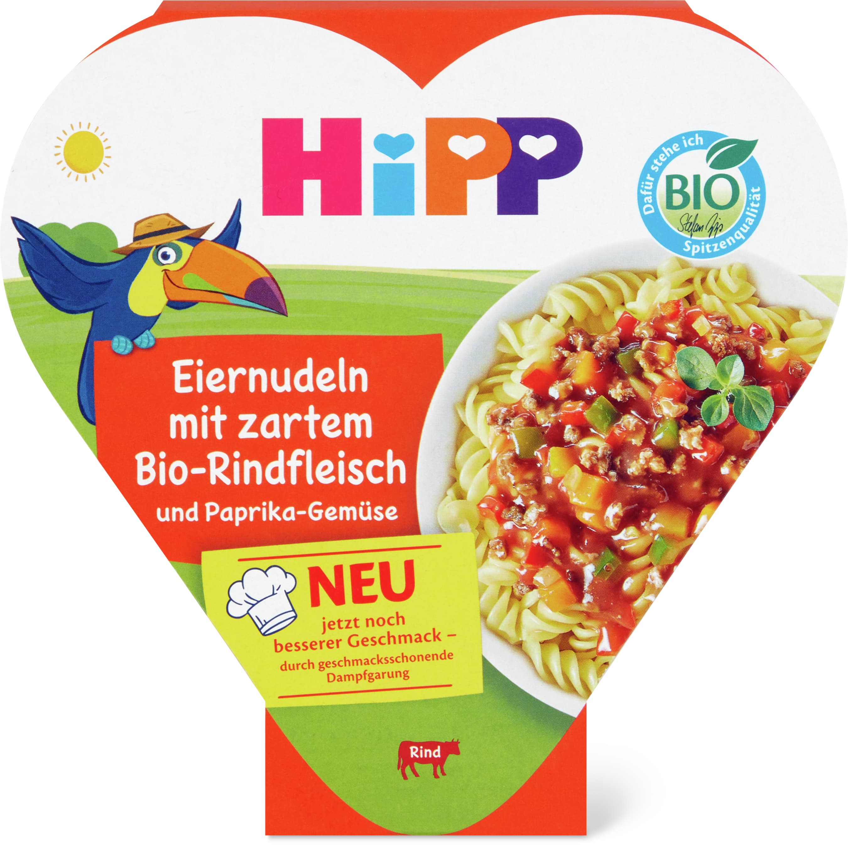 Hipp Menü Eiernudeln mit zartem Rindfleisch Bio, ab 1 Jahr 250g